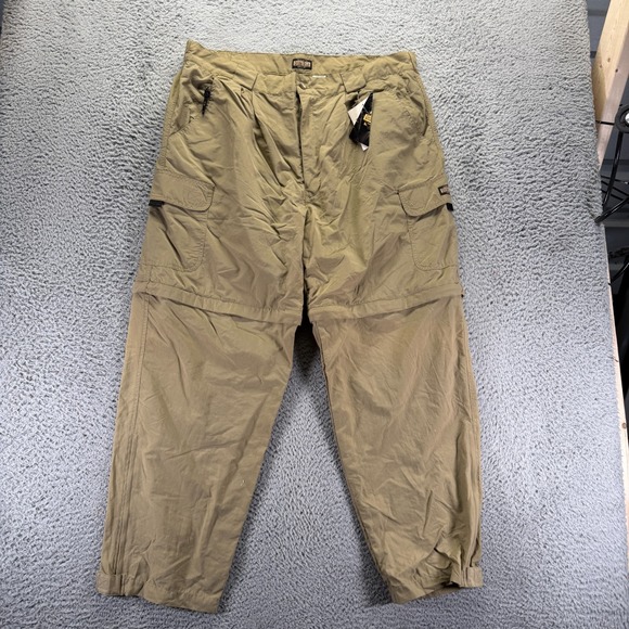 Guide Gear Other - Guide Gear Pant Men XL Brown Nylon Windbreaker Cargo Convertible Hiking Gorpcore